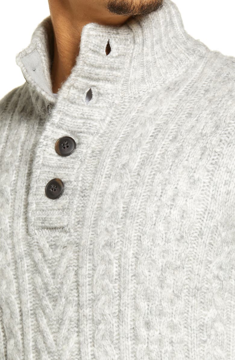 Schott NYC Cable Knit Henley Sweater, Alternate, color, 