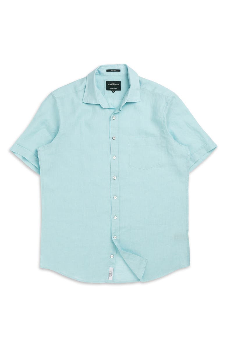 Rodd & Gunn Waiheke Original Fit Short Sleeve Linen Button-Up Shirt, Alternate, color, Capri