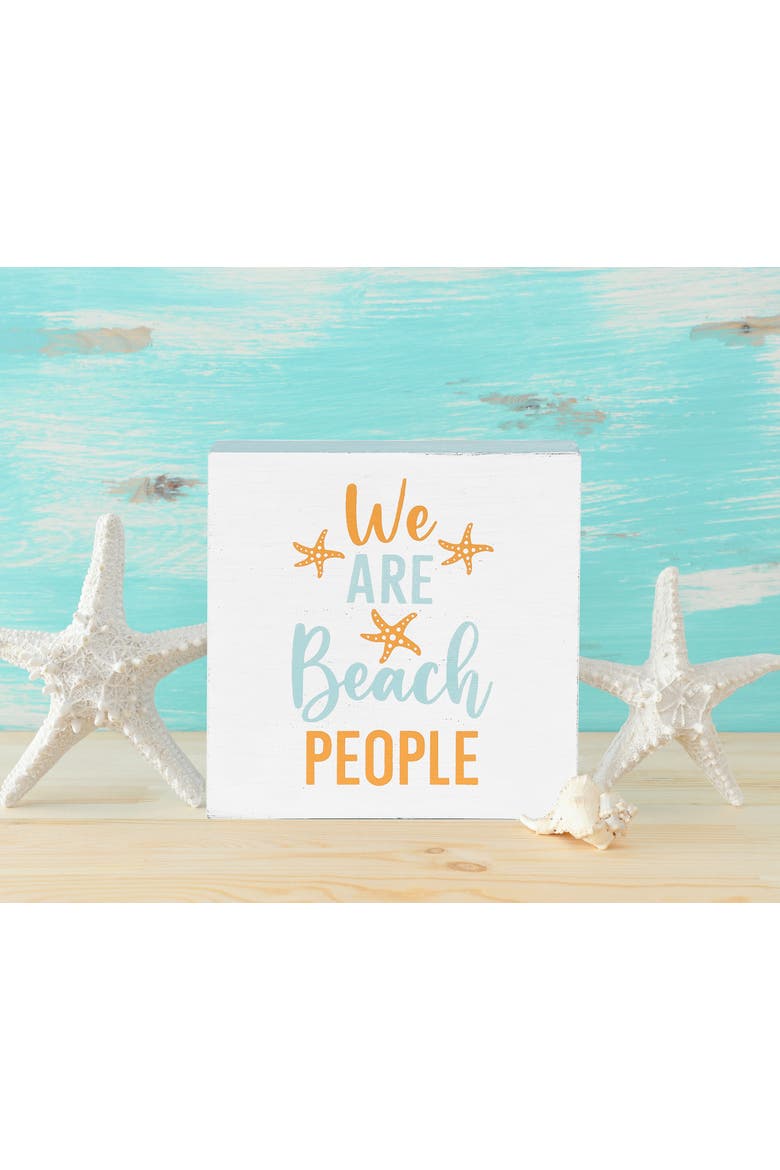 We Are Beach People Decorative Shelf Block, Alternate, color, White