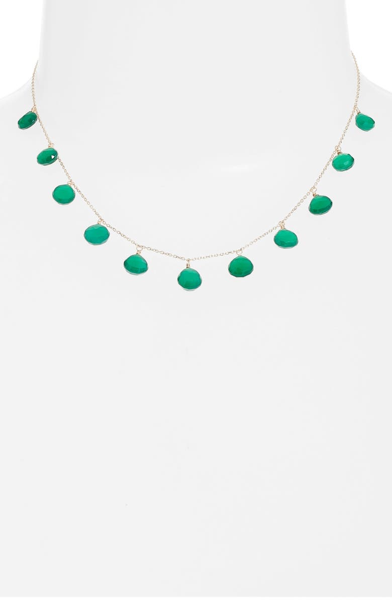 Anzie Briolette Stone Charm Necklace, Alternate, color, Emerald
