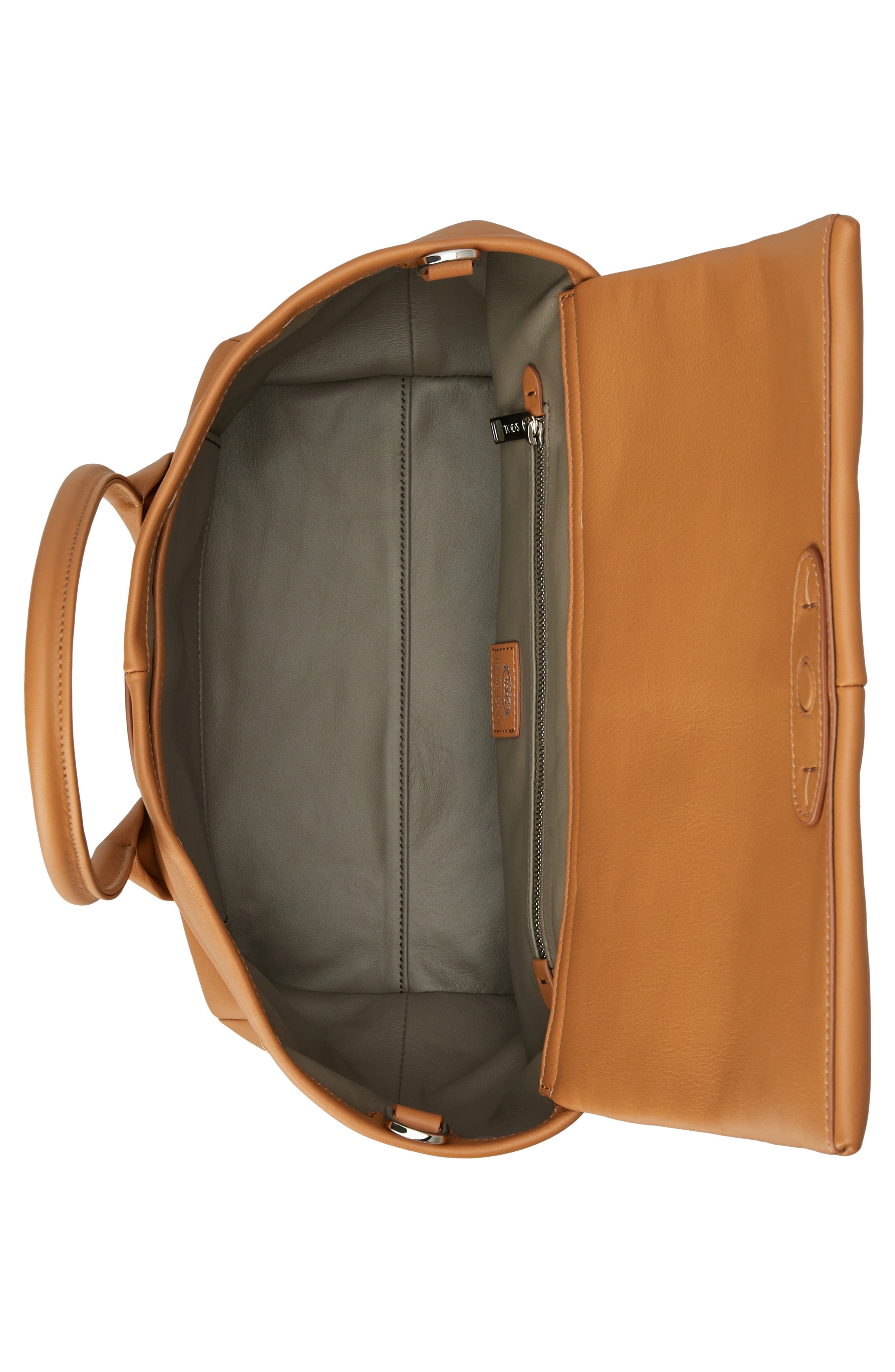 Tod
s Small Di Leather Flap Tote, Alternate, color, 