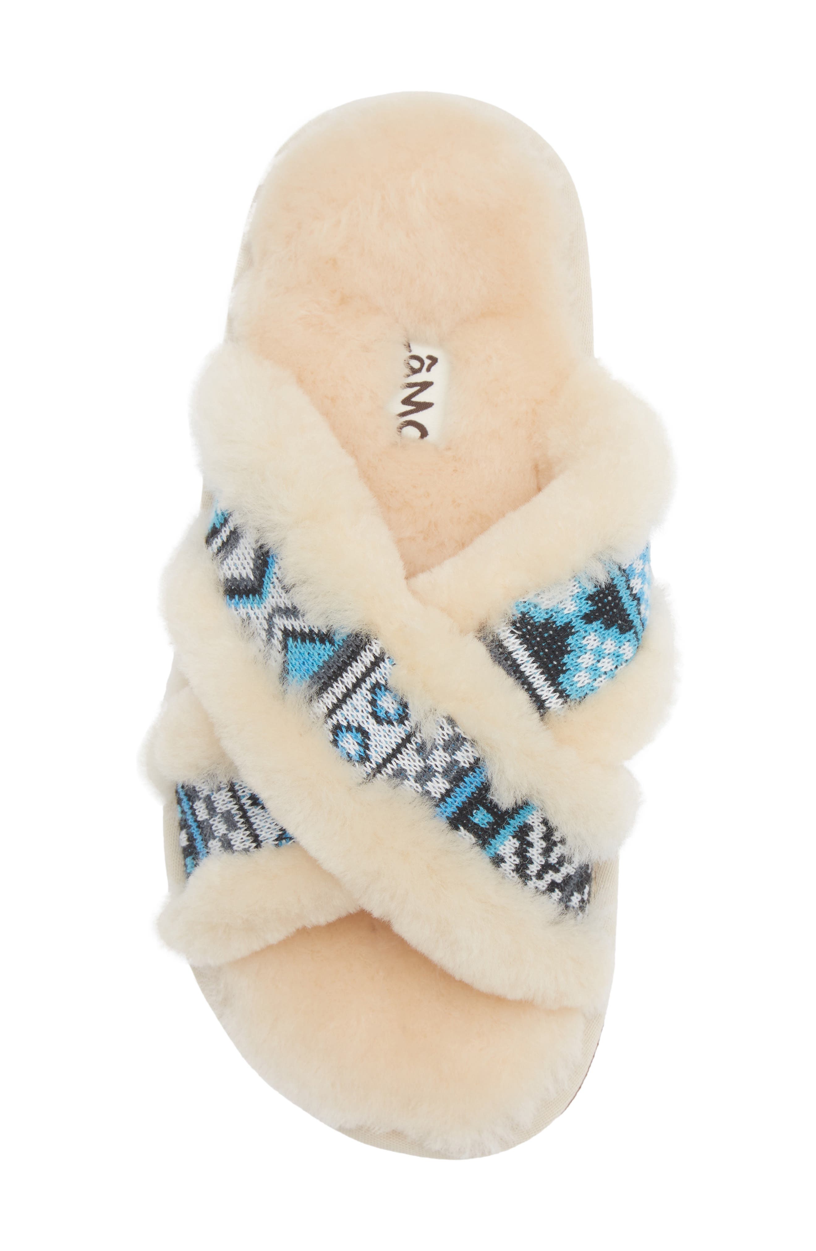 Eden Genuine Shearling Slipper, Alternate, color, TURQUOISE