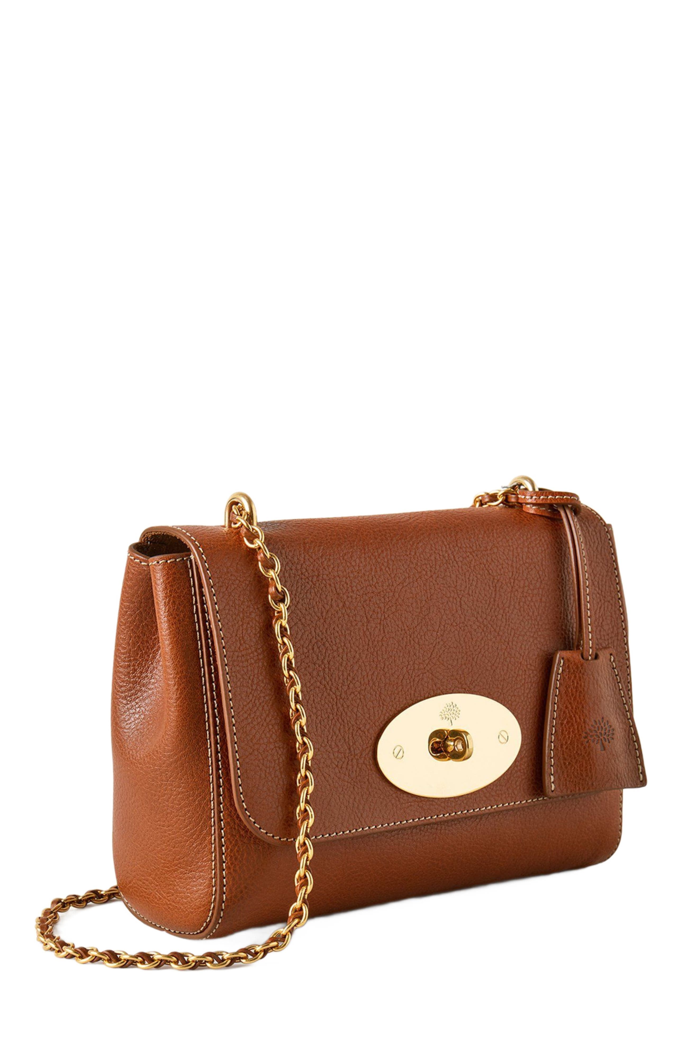 Lily Stitched Leather Convertible Shoulder Bag, Alternate, color, Oak