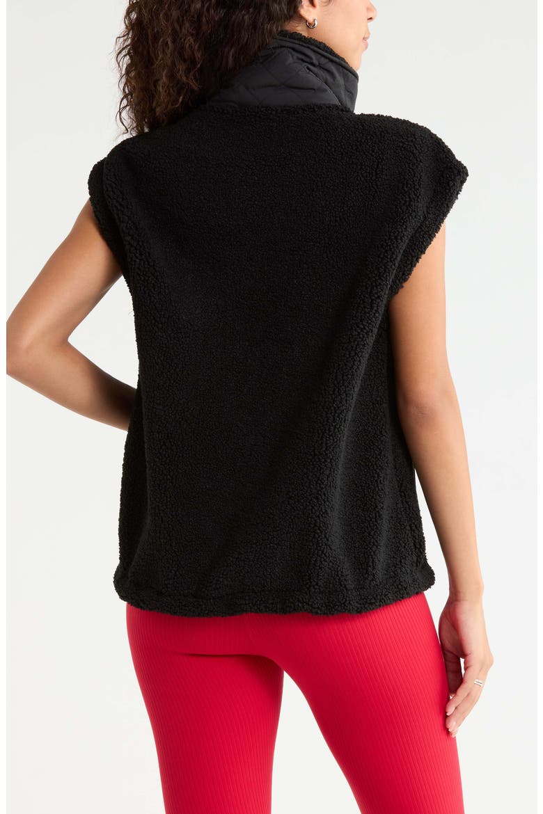 Oversize Faux Shearling Vest, Alternate, color, BLACK