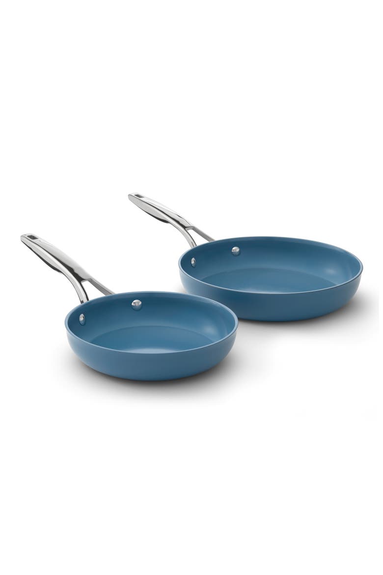Premier Ceramic Nonstick 8-Inch and 10-Inch Fry Pan Set, Main, color, BLUE