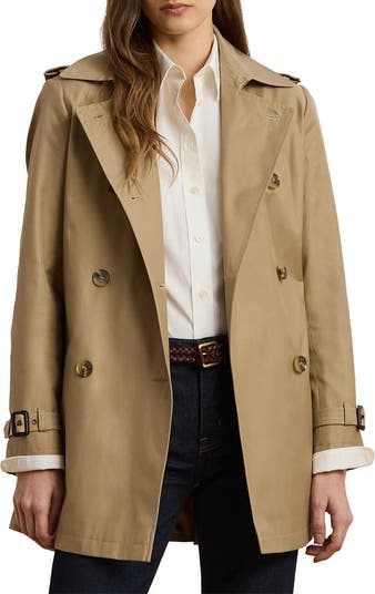 double breasted trench coat ラルフローレン Double-Breasted Cotton-Blend Trench Coat