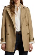 Lauren Ralph Lauren Short Double Breasted Trench Coat