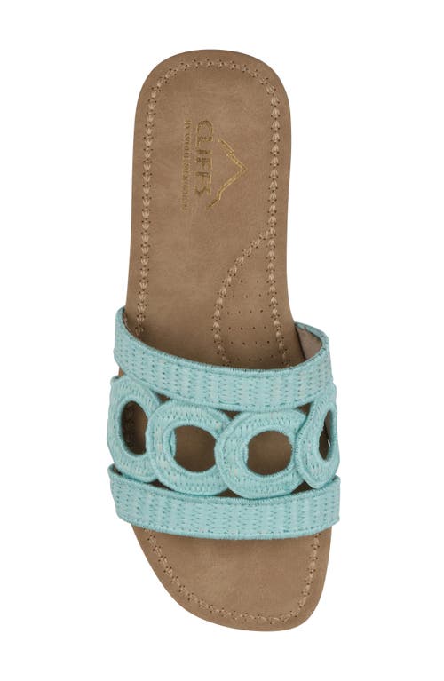 Cliffs By White Mountain Fraly Raffia Slide Sandal In Light Blue