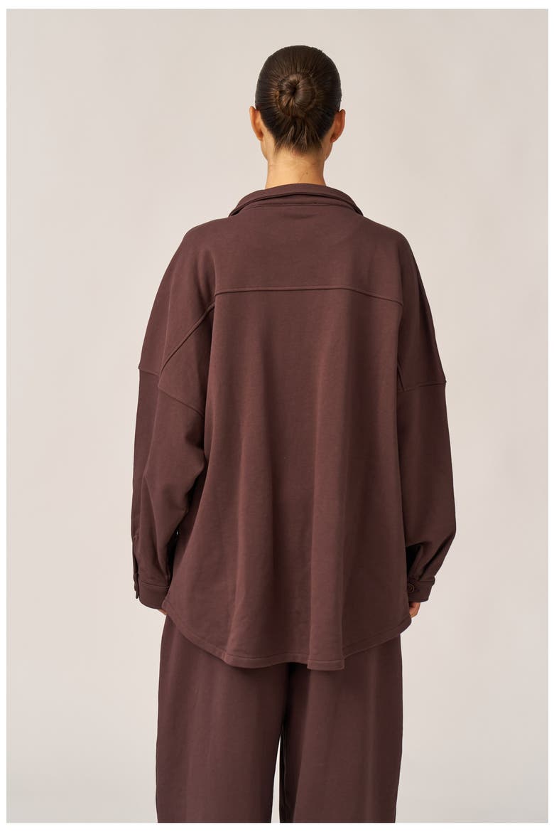 Cozy Coast Airport Button Up Shacket, Alternate, color, Brown