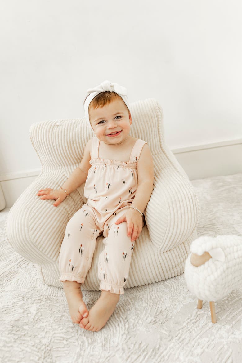 Snap Tulip Printed Overall, Alternate, color, Soft Pink