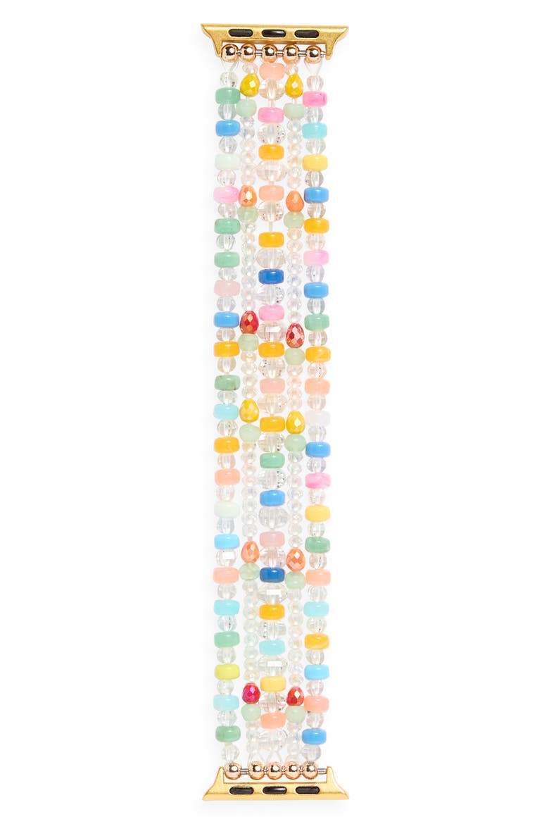 Multicolor Beaded Apple Watch® Watchband, Alternate, color, RAINBOW MULTI- GOLD