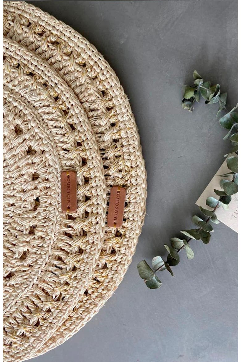 Fique Pacific Placemats Set of 4, Alternate, color, Natural