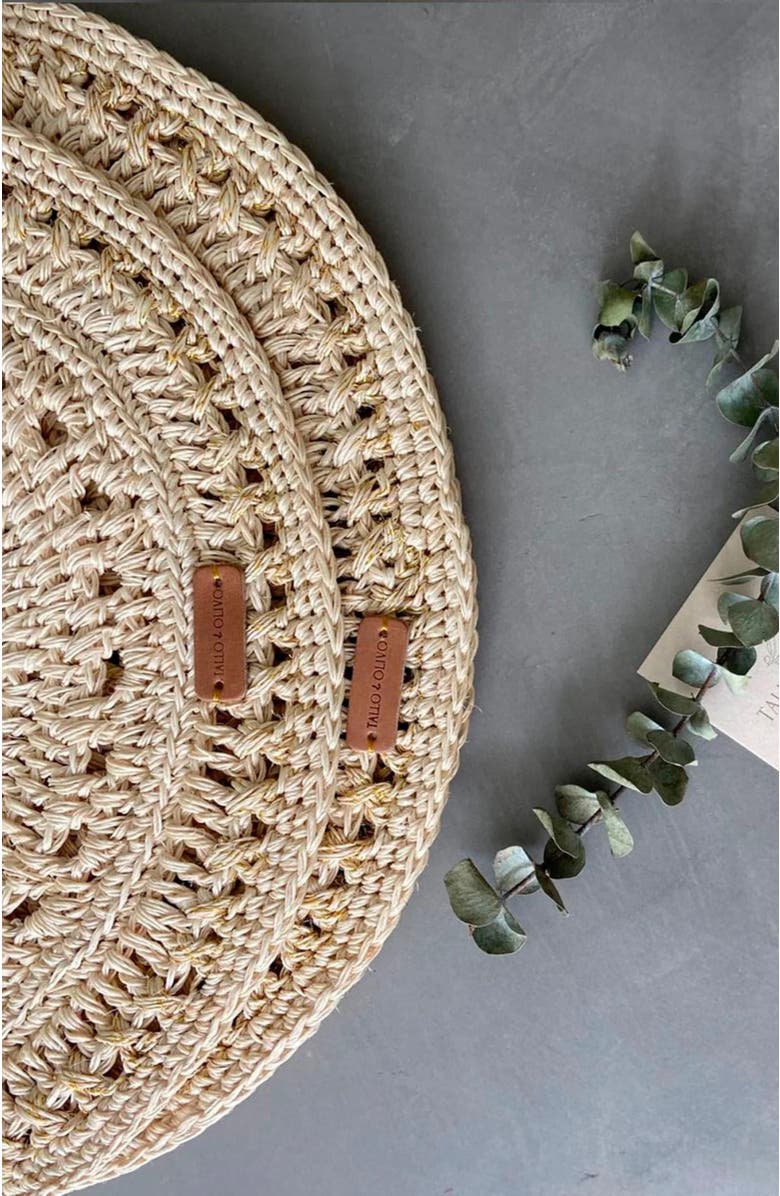 Tallo de Olivo Fique Pacific Placemats Set of 4, Alternate, color, Natural