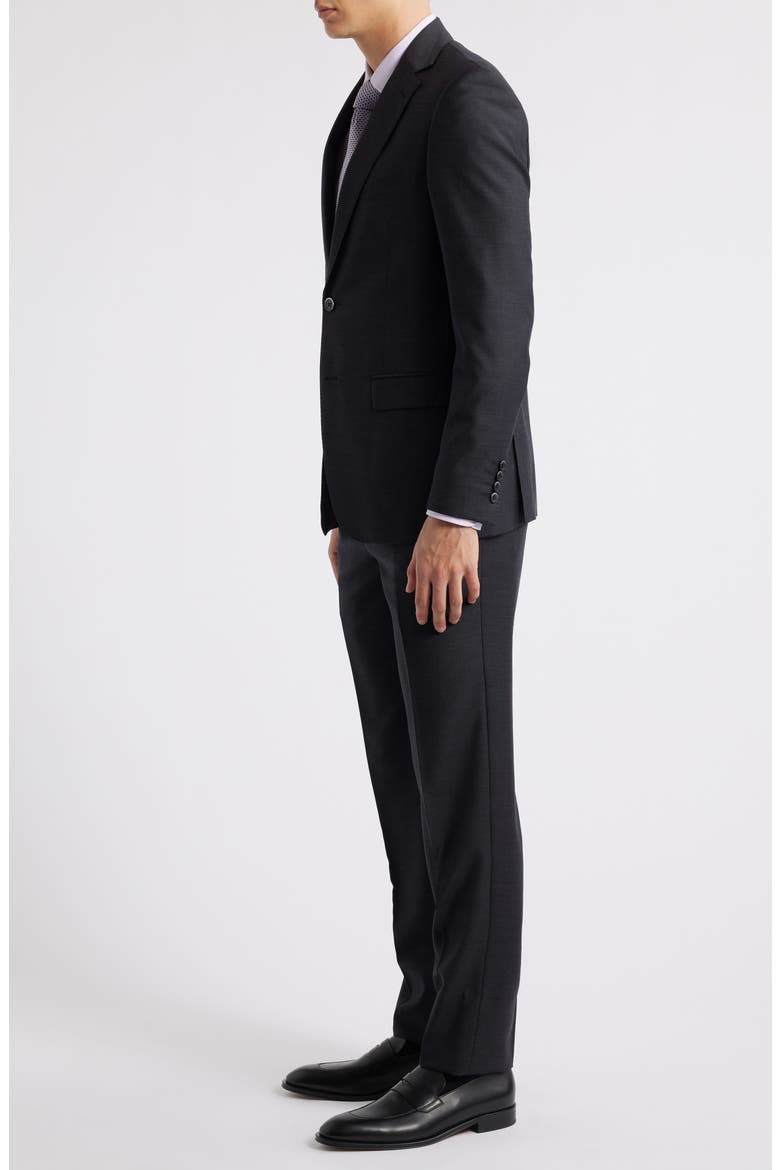 Matteo Slim Fit Charcoal Grey Mélange Wool Suit, Alternate, color, CHARCOAL