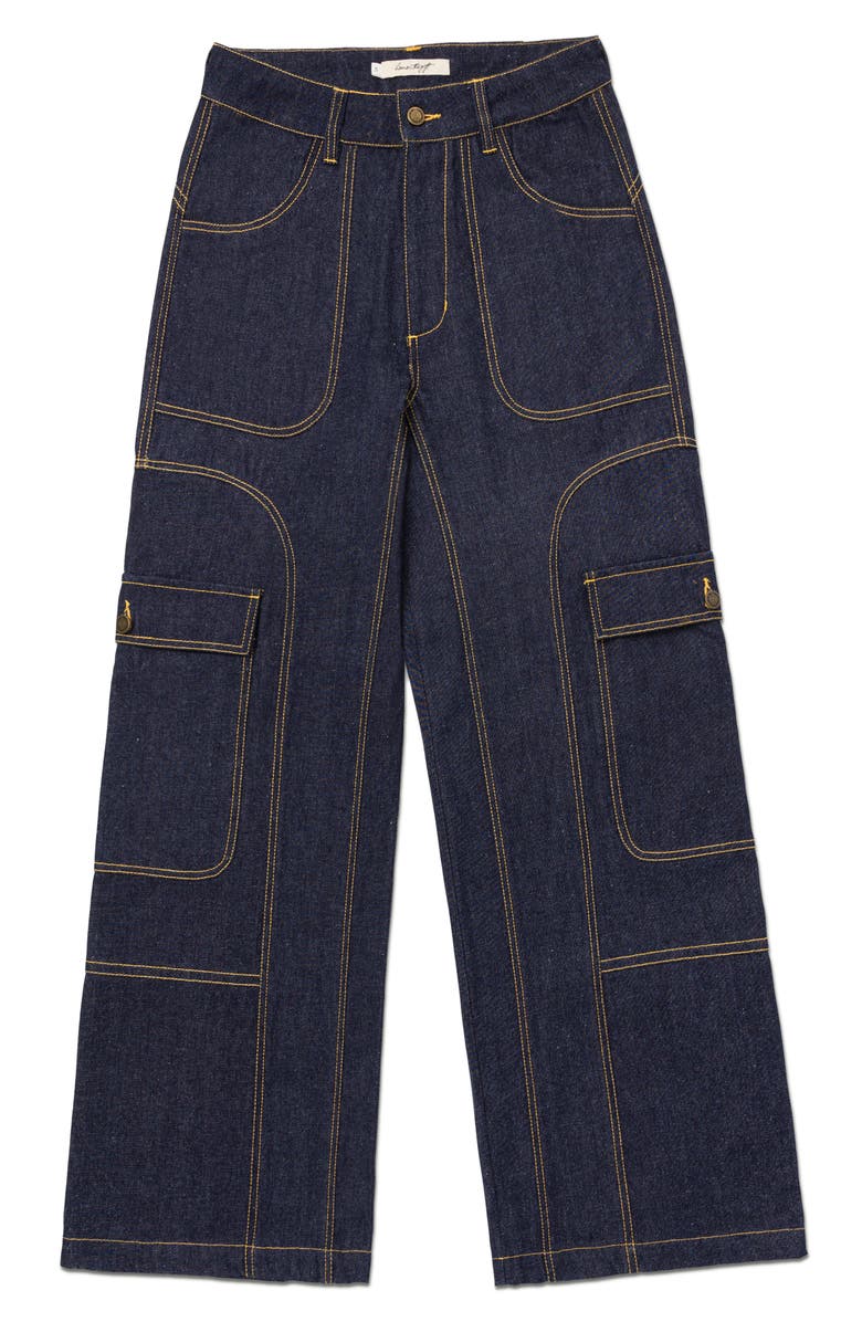 HONOR THE GIFT High Waist Carpenter Jeans, Main, color, Indigo
