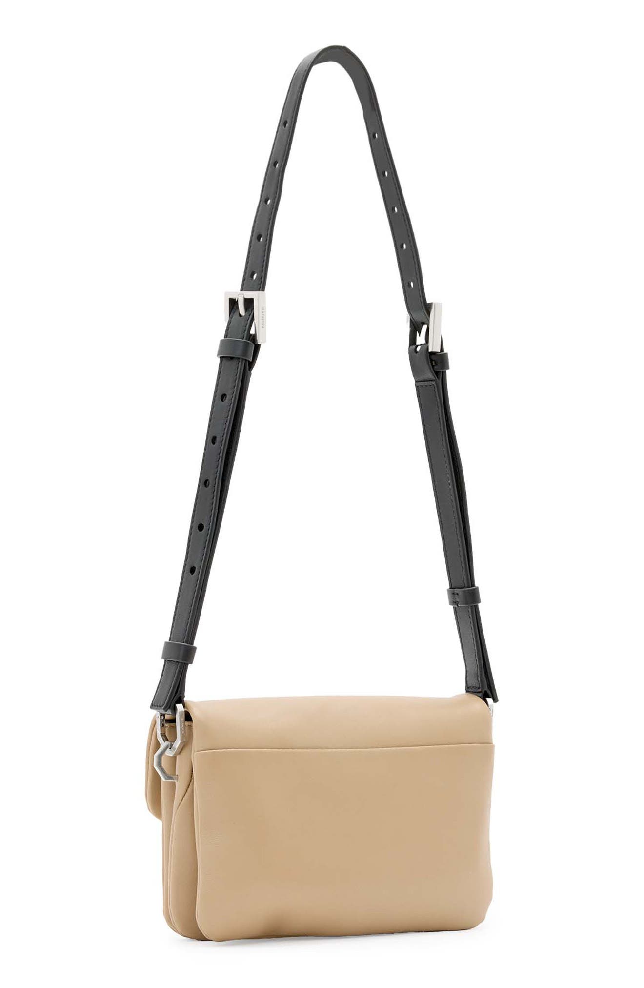 AllSaints Jupiter Leather Crossbody Bag, Alternate, color, Mink Brown