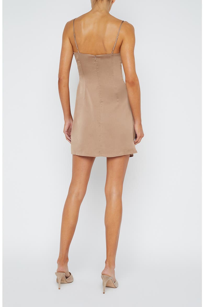 Brauna Cowl Neck Minidress, Alternate, color, DARK CAPPUCCINO