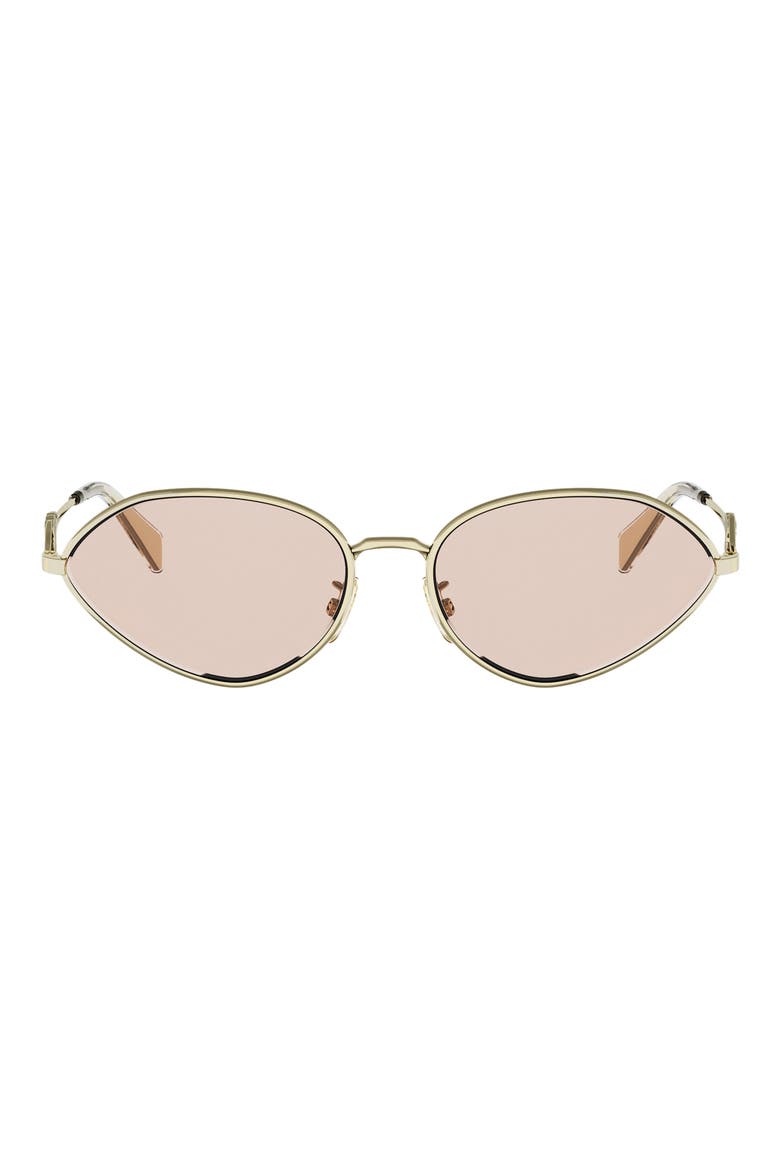 Wired 58mm Almond Sunglasses, Main, color, GOLD / BROWN