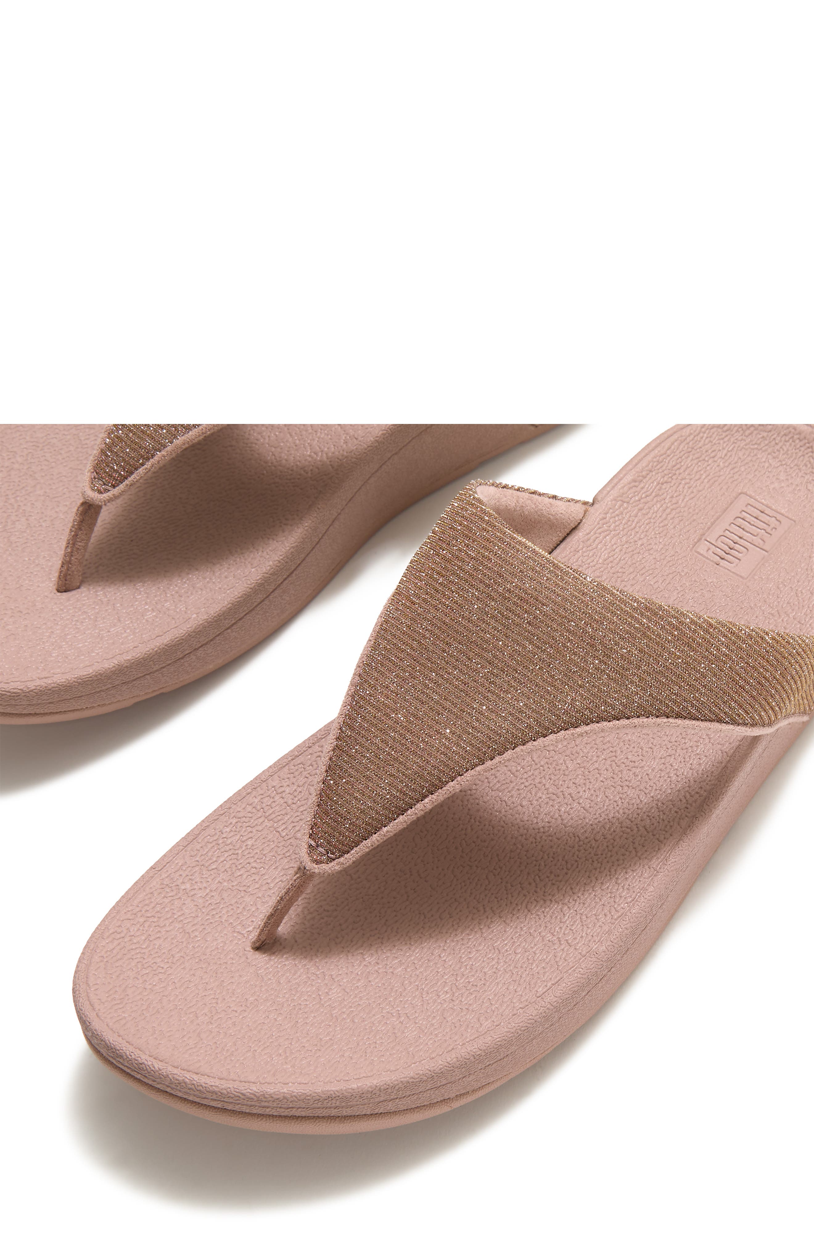 Flowrise Glitz Wedge Flip Flop, Alternate, color, ROSE GOLD
