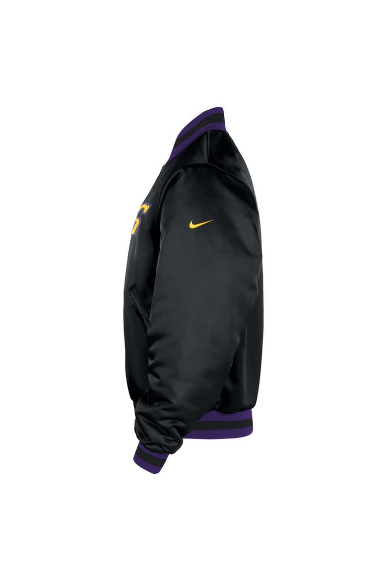 Men's Nike  Black Los Angeles Lakers 2025/26 City Edition Remix Courtside Full-Snap Bomber Jacket, Alternate, color, Black