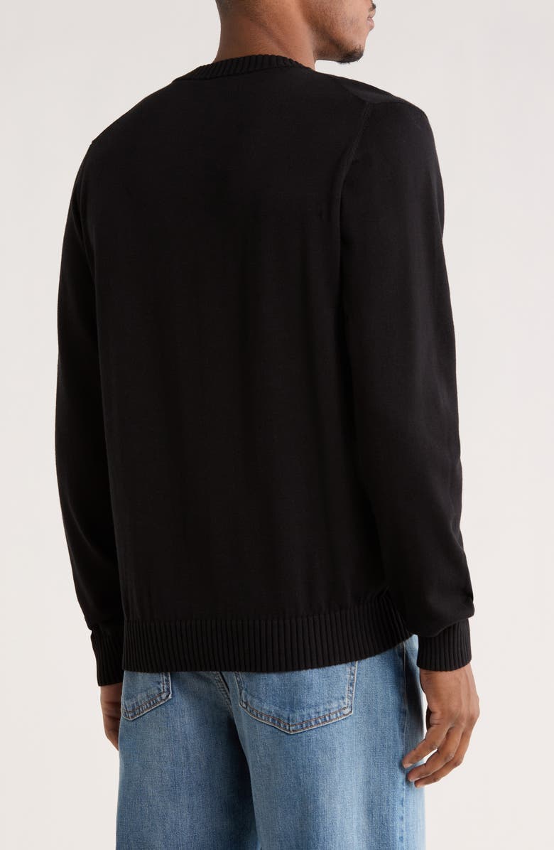 HUGO San Cosmo Long Sleeve Cotton T-Shirt, Alternate, color, Black