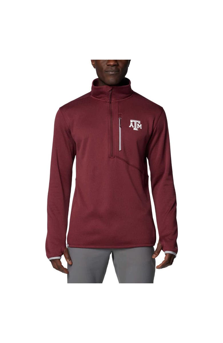 Columbia Men's Columbia Maroon Texas A&M Aggies Park View Grid Fleece Omni-Wick Half-Zip Jacket, Main, color, Maroon