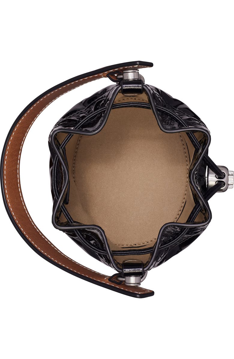 Tory Burch T Monogram Mini Puffy Patent Leather Bucket Bag, Alternate, color,