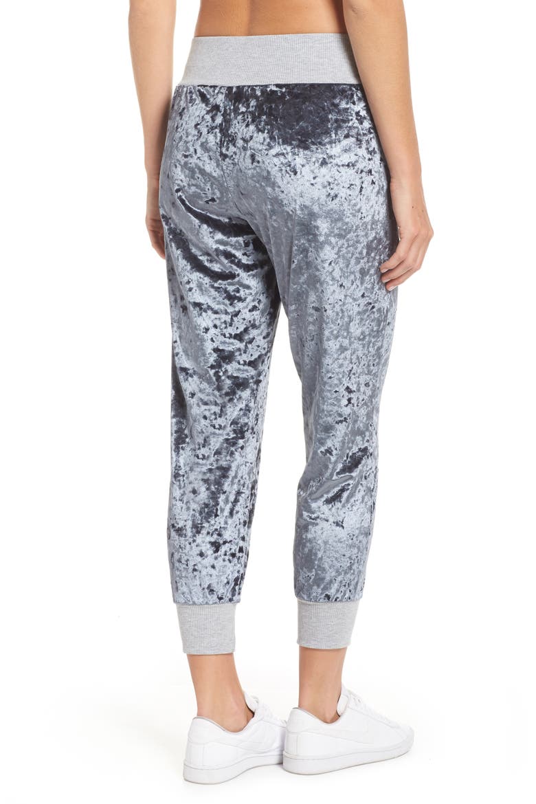 Hazy Velour Slate Jogger Pants, Alternate, color, BRIGHT BLUE