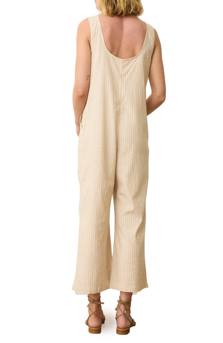Marine Layer Hemp Blend Jumpsuit, Alternate, color, Natural Stripe