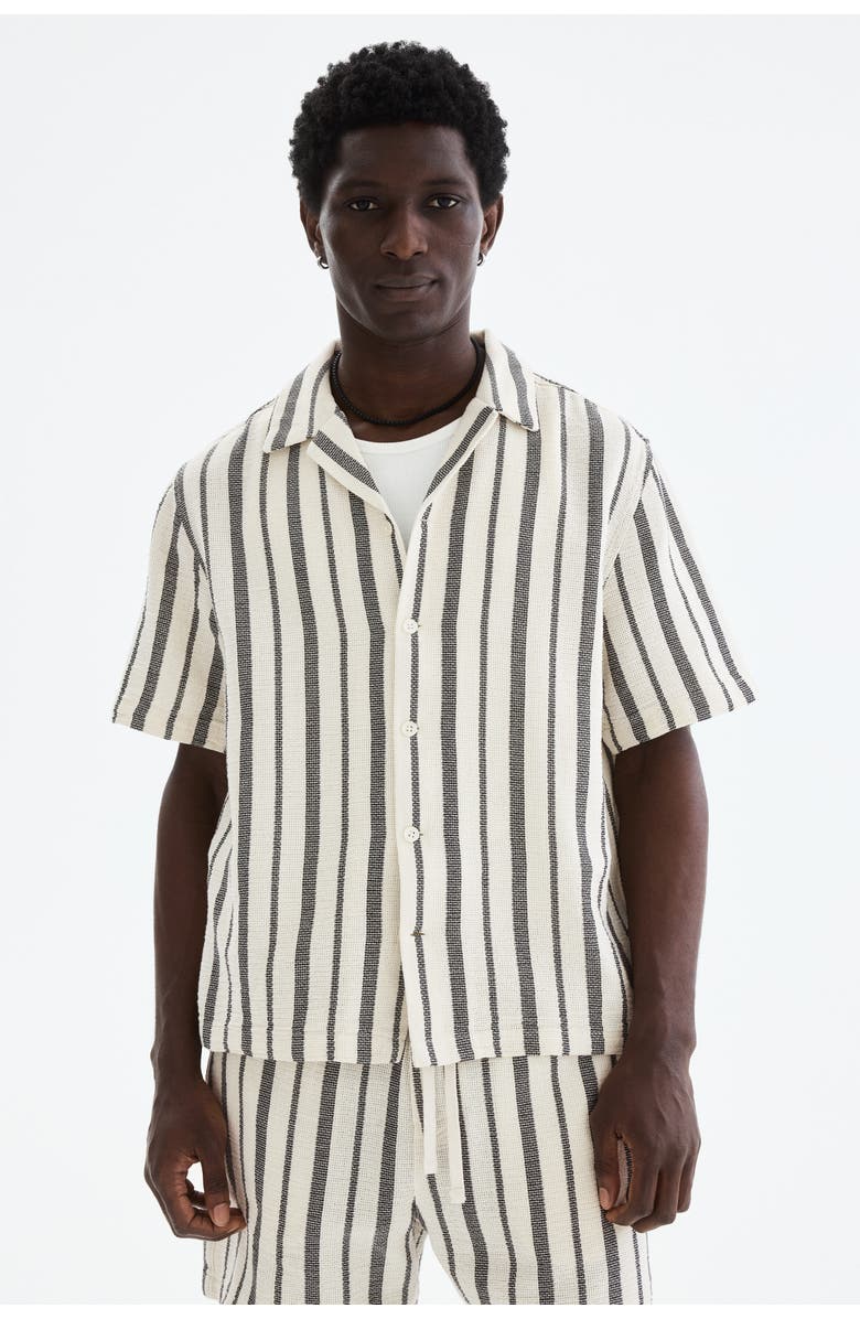 H&M Regular Fit Shirt, Alternate, color, Black/Striped
