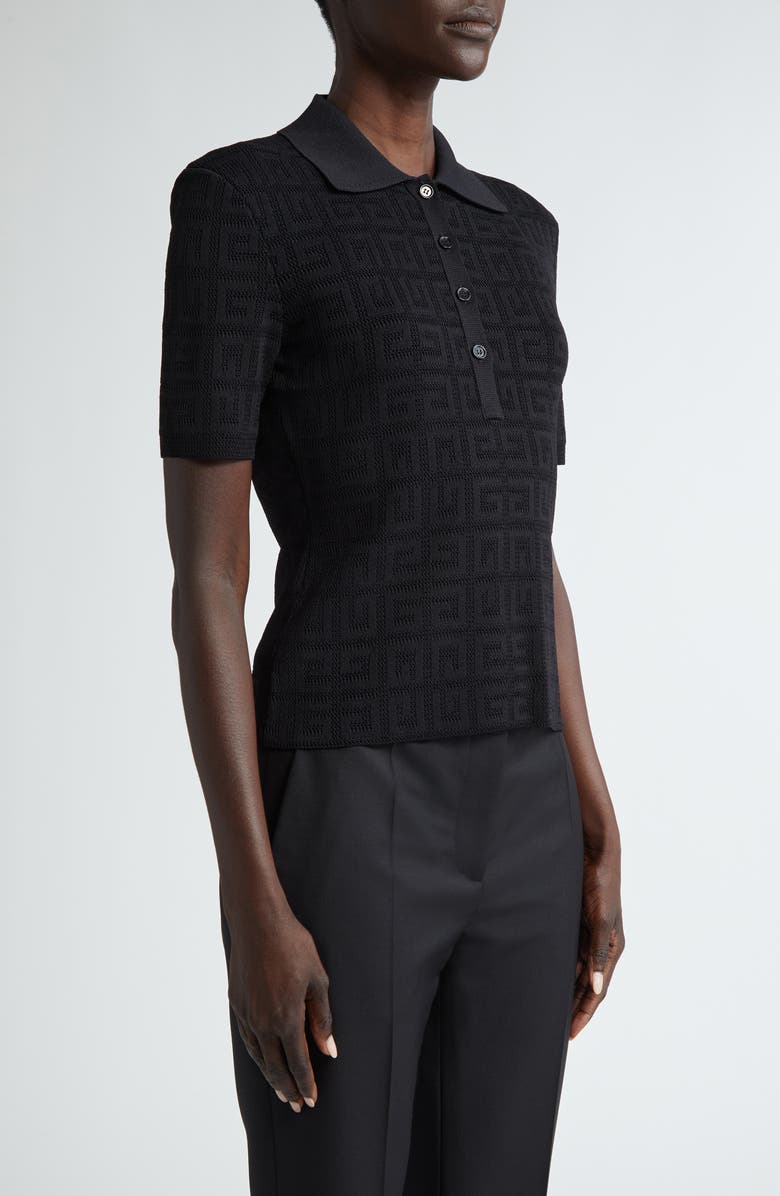 Givenchy 4G Jacquard Mesh Polo, Alternate, color, 