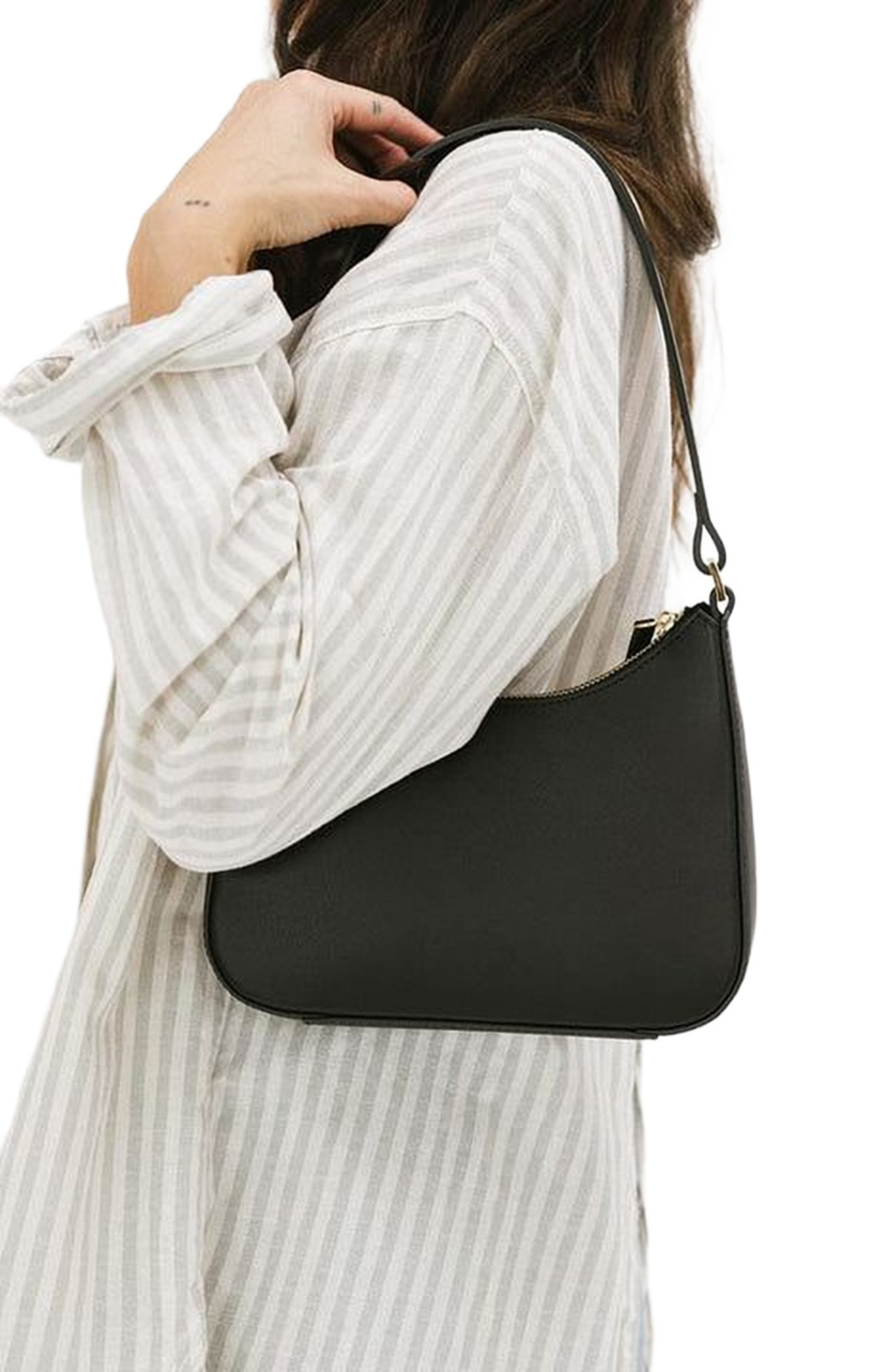 Gigi Pip Lyra Classic Genuine Leather Handbag, Alternate, color, Black