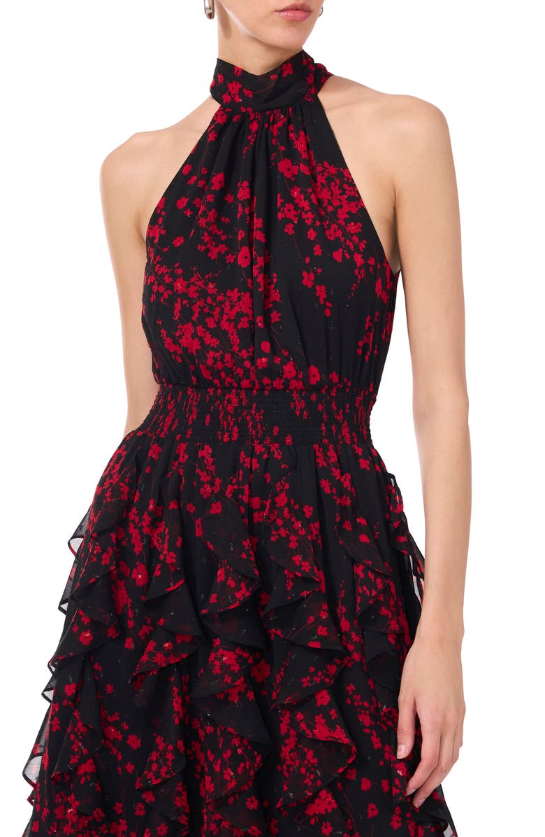 1.STATE Floral Cascading Maxi Dress, Alternate, color, 