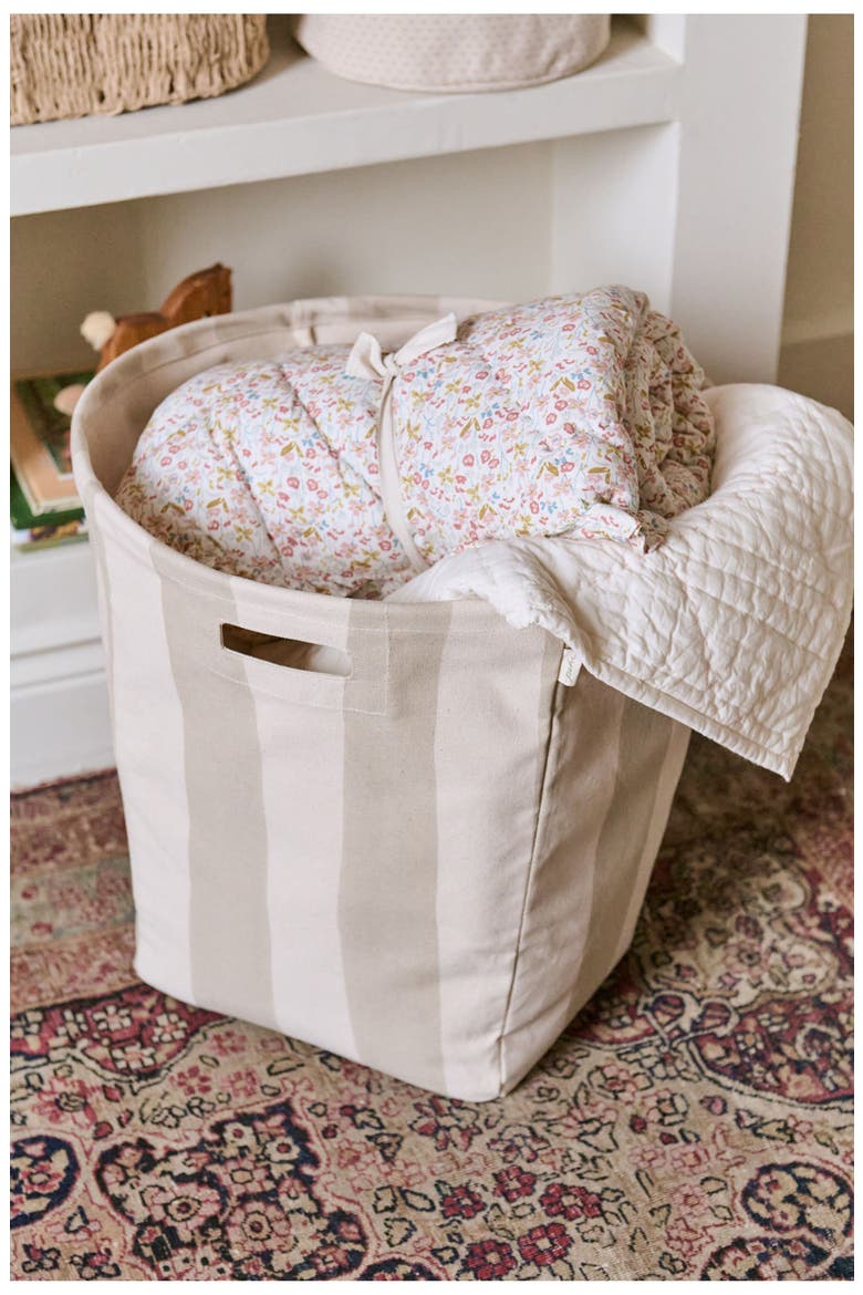 Tapered Cotton Canvas Hamper, Alternate, color, TAUPE