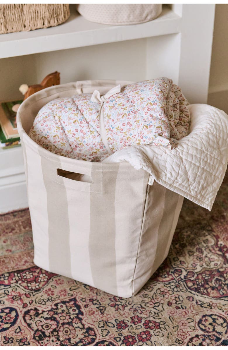 Pehr Tapered Cotton Canvas Hamper, Alternate, color, Taupe