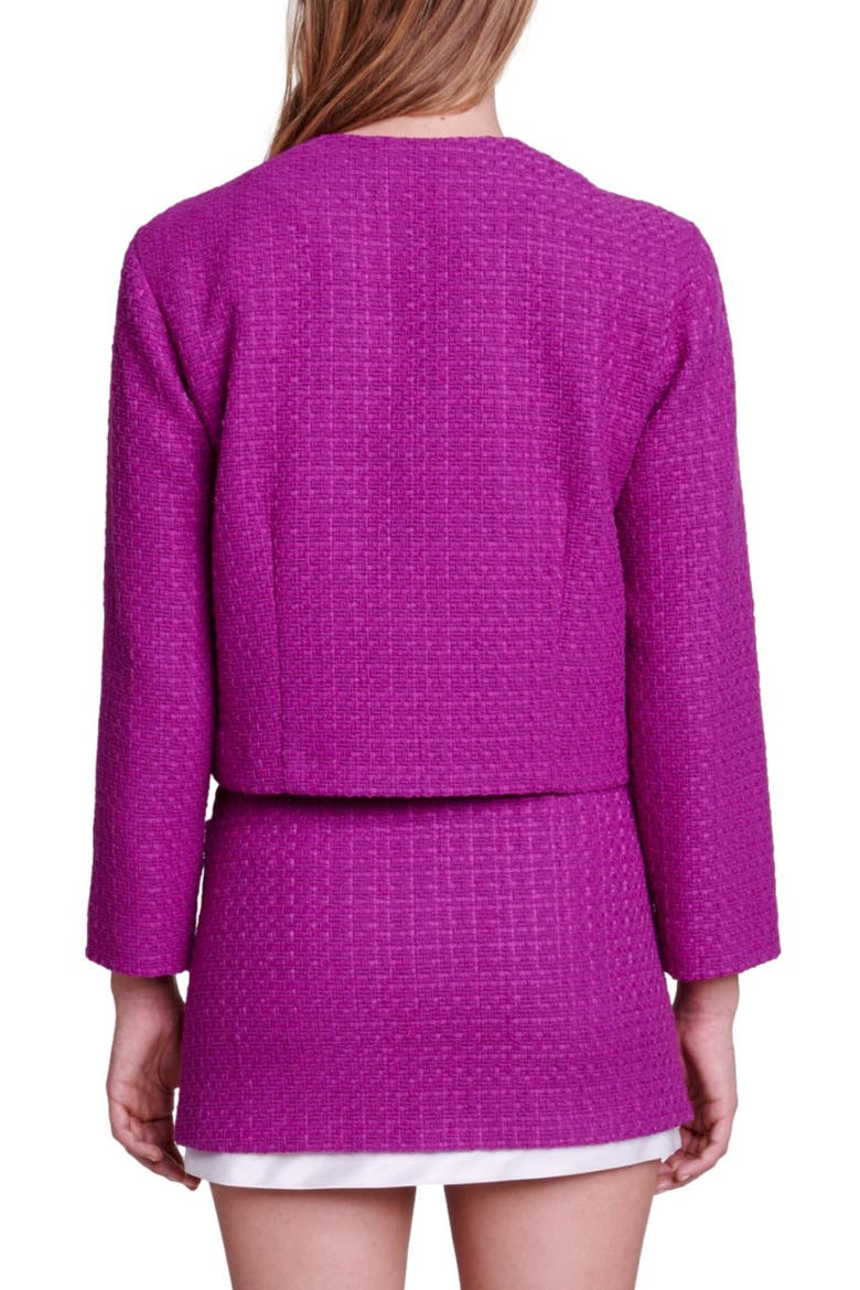 Vienna Tweed Crop Blazer, Alternate, color, FUCHSIA PINK