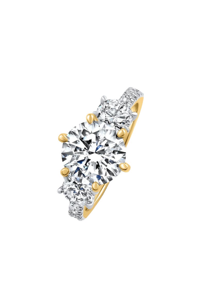 Bliss Diamond Certified 4.26Ct E/VS1 3Stone Round Diamond Engagement 14k Yellow Gold Lab Grown, Alternate, color,