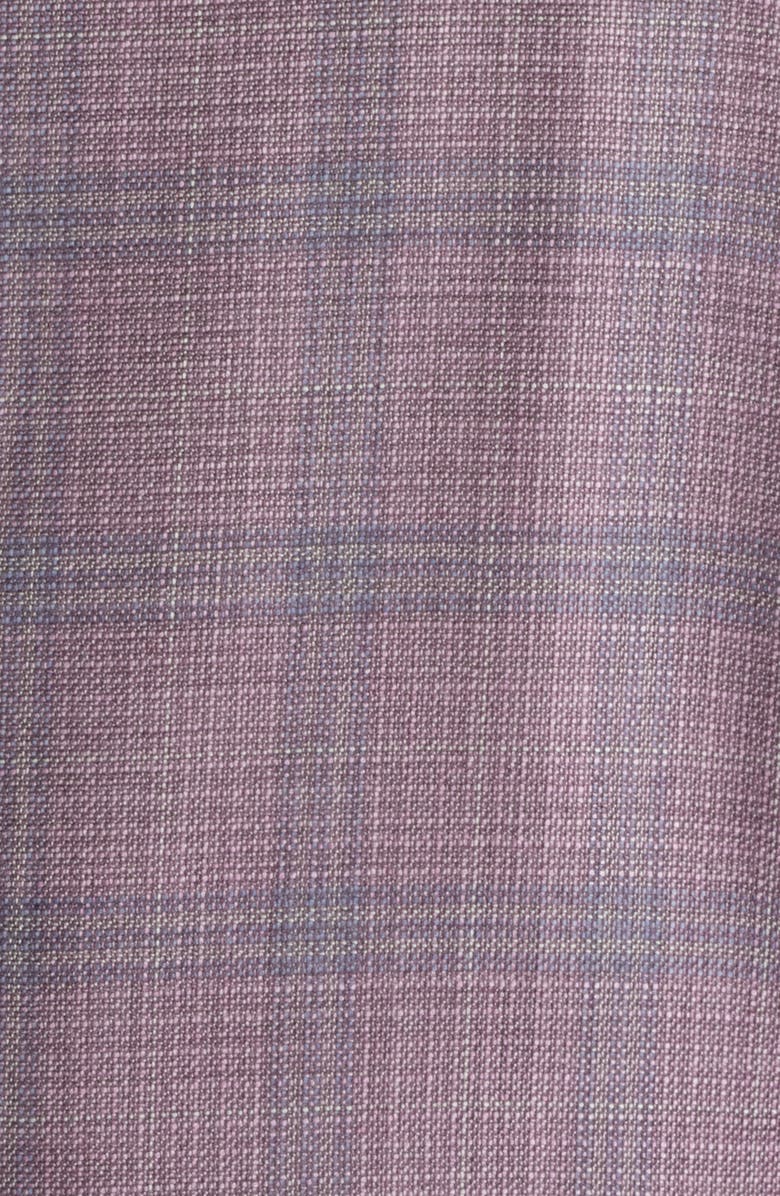 Canali Kei Trim Fit Plaid Wool Sport Coat, Alternate, color, Light Purple