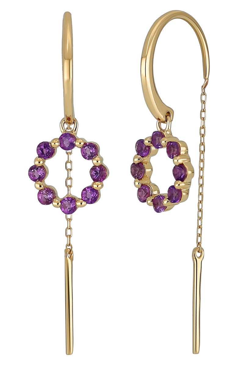 Bony Levy 14K Gold Amethyst Threader Earrings, Main, color, 