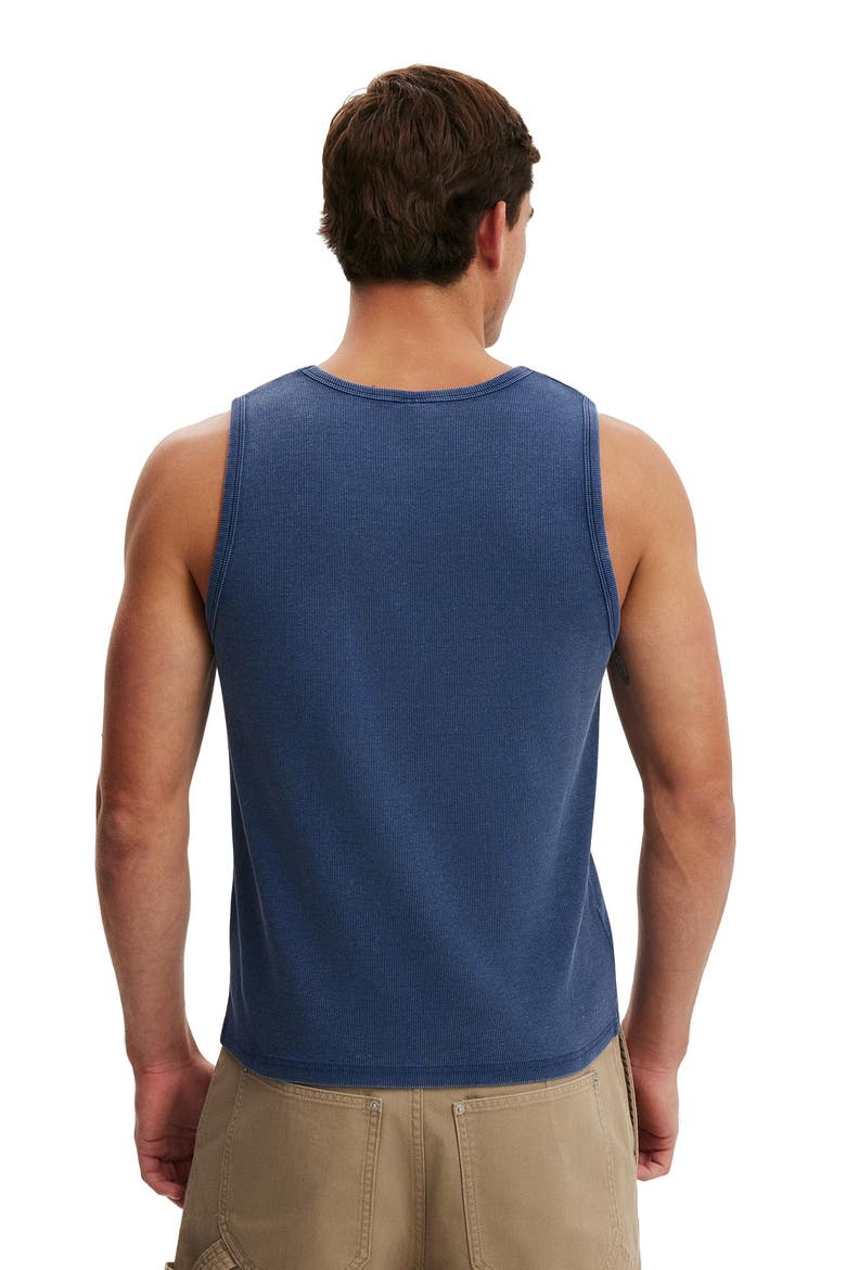 Men's Rib Tank, Alternate, color, True Navy Wash