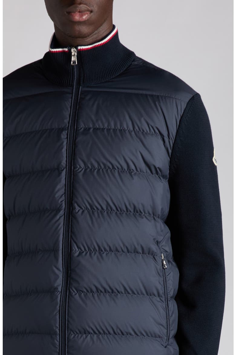 Padded Zip Cardigan, Alternate, color, OBSIDIAN BLUE