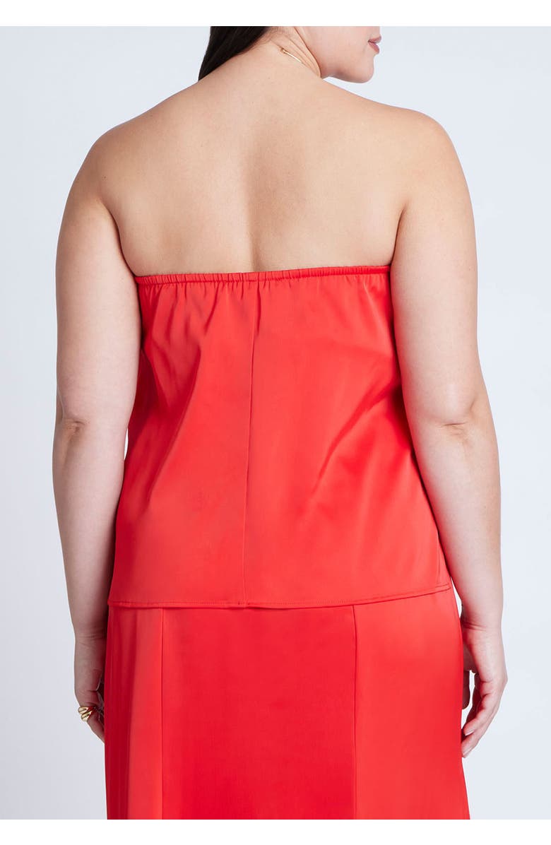 ELOQUII Column Satin Tube Top, Alternate, color, Adrenaline Red