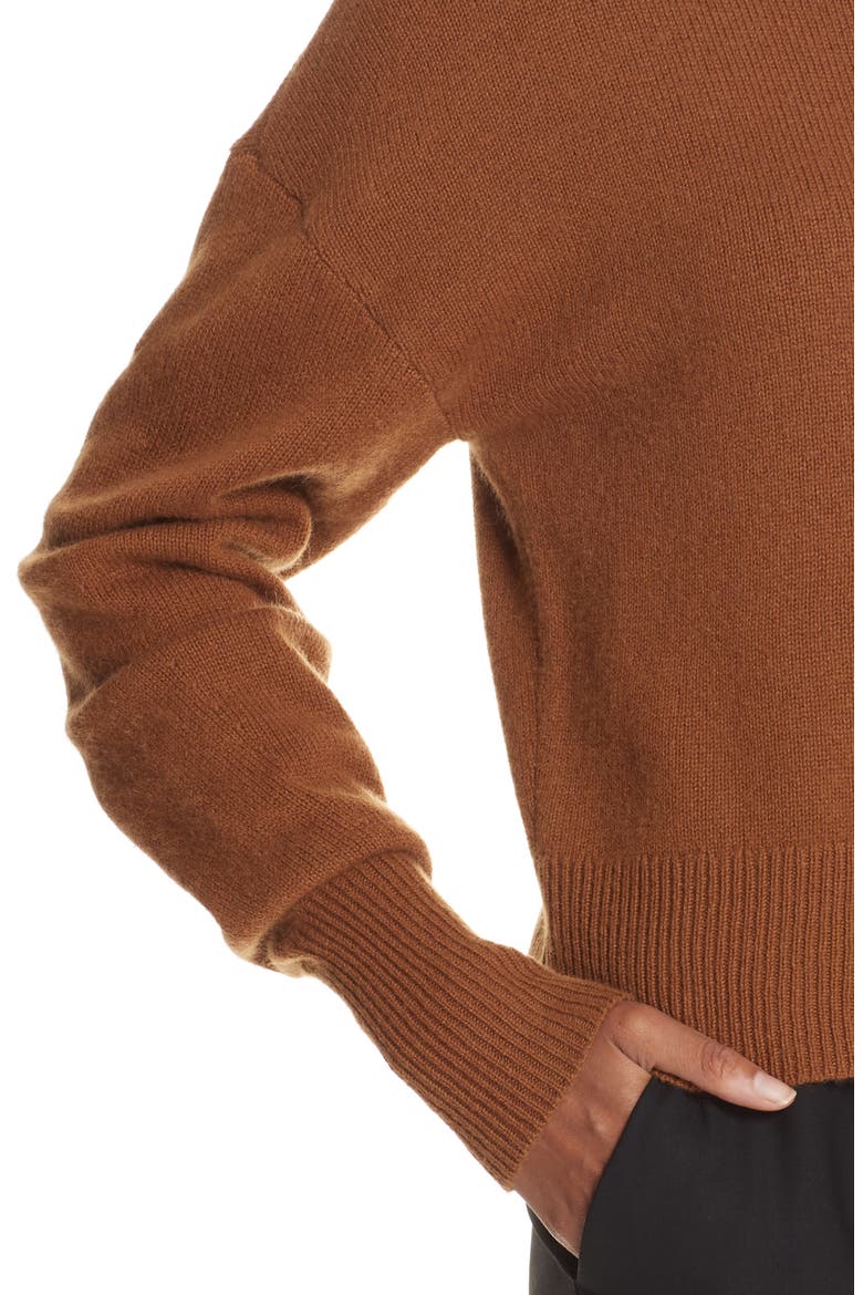 Drop Shoulder Cashmere Sweater, Alternate, color, CARAMEL