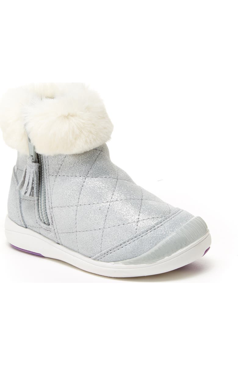 Stride Rite Chloe Faux Fur Quilted Bootie, Main, color,