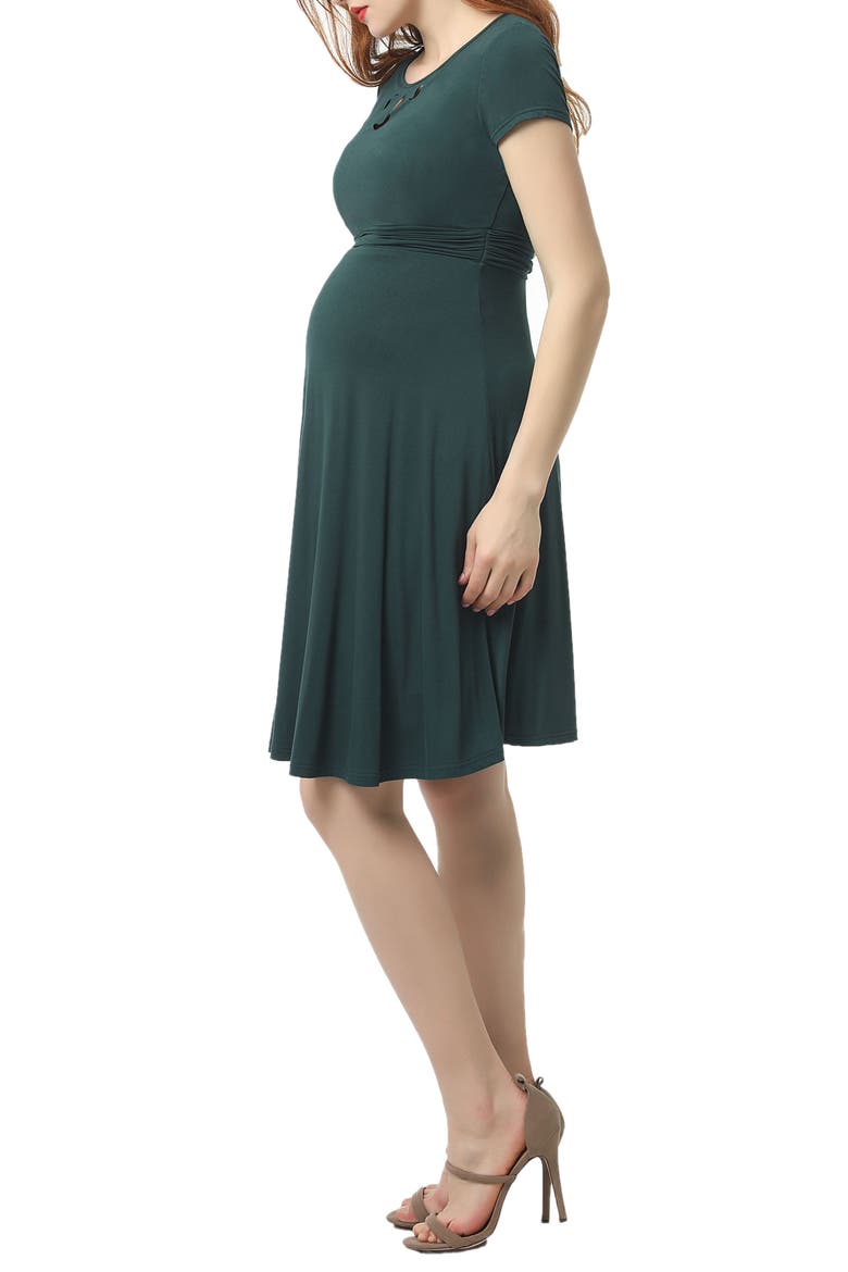 Karly Maternity Dress, Alternate, color, FORREST GREEN