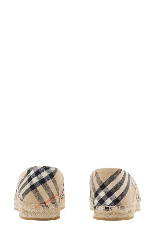 Burberry Canvas Check Pattern Espadrilles With Round Toe In Sand Ip Check