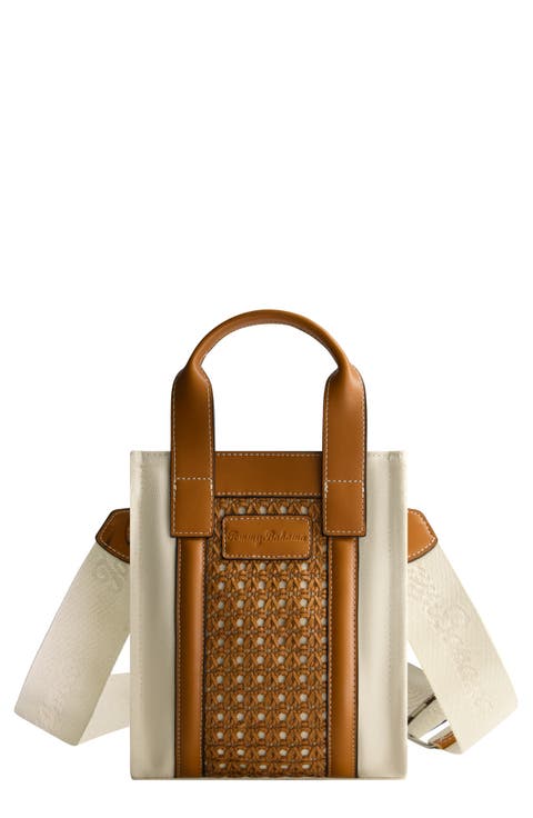 Woven North/South Tote Bag