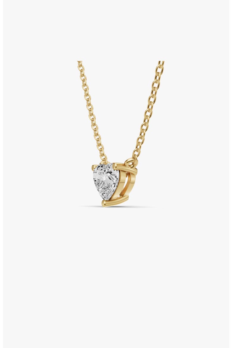 14K Gold 1 ct Lab Grown Heart Shape Diamond Pendant, Alternate, color, Yellow Gold