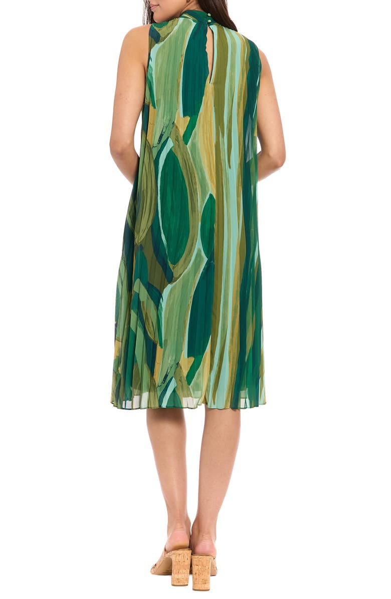London Times Sunburst Pleated Trapeze Dress, Alternate, color, Holiday/ Rolling Hills