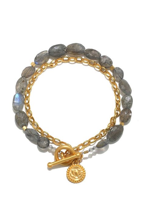 Path of Intuition Labradorite Lotus Toggle Bracelet